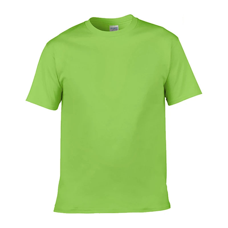 100% Cotton Men's T-Shirt O-Neck Solid Color
