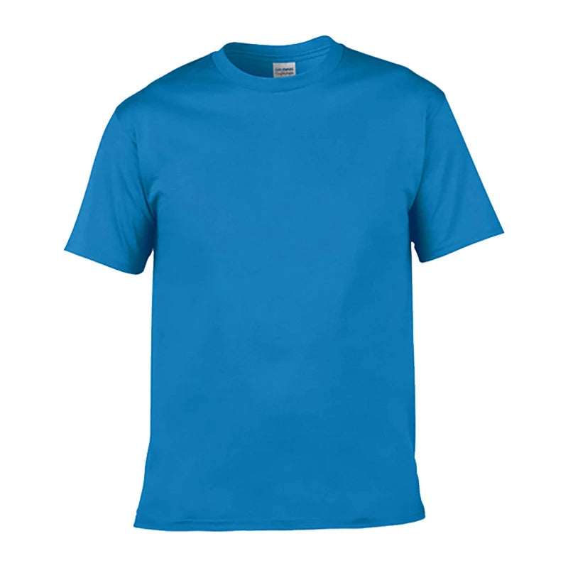 100% Cotton Men's T-Shirt O-Neck Solid Color