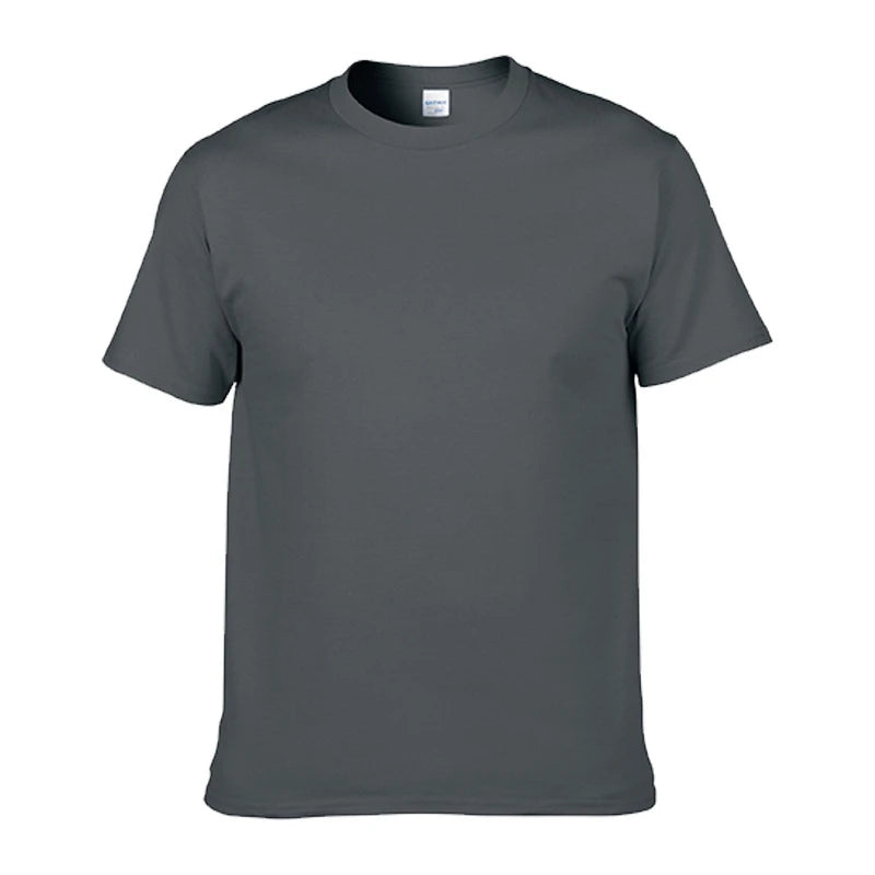 100% Cotton Men's T-Shirt O-Neck Solid Color