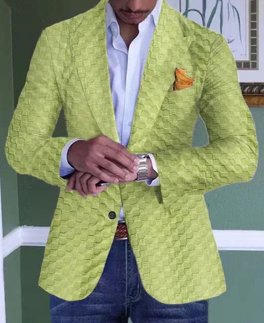 Men's Plaid Casual Blazer Grid Print