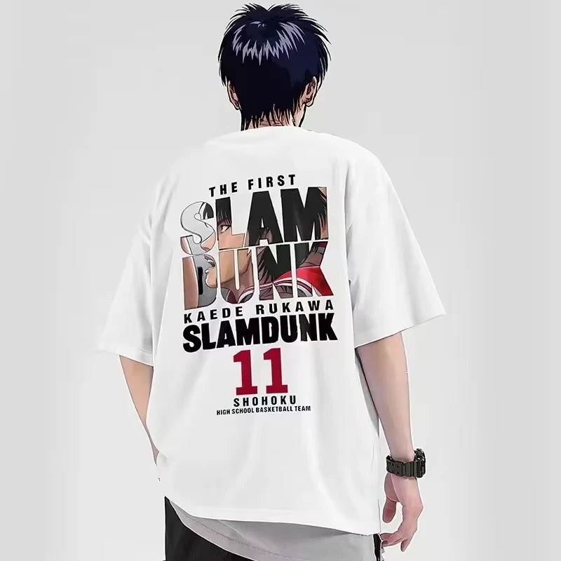 Men Anime Slam Dunk Print T-Shirt
