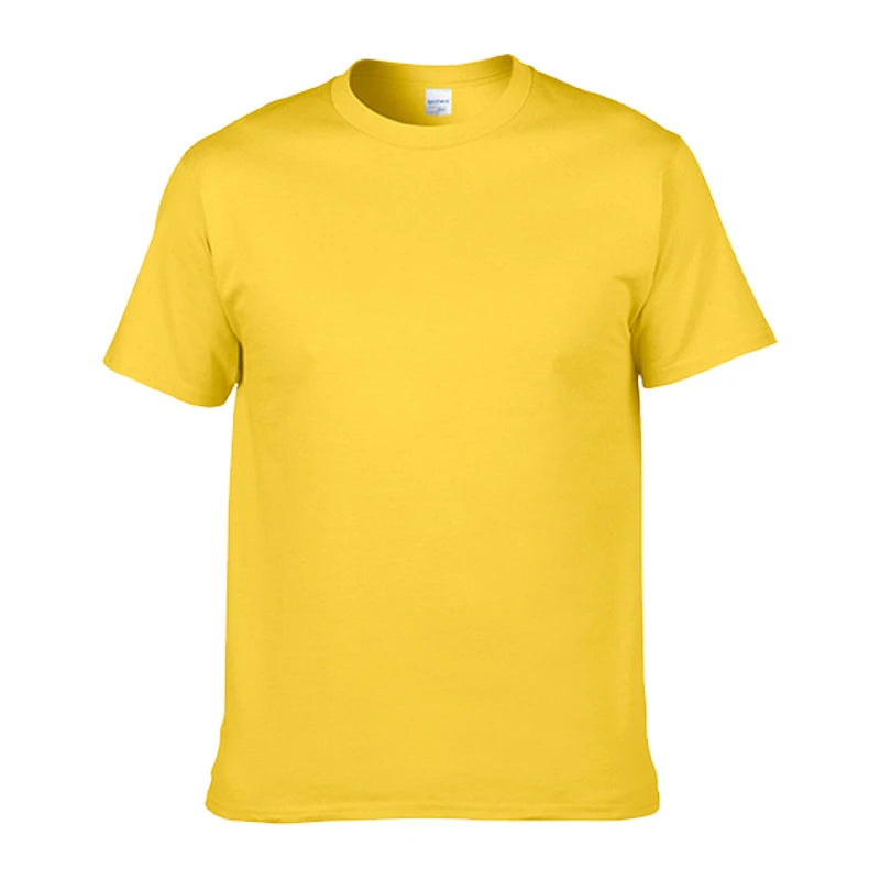 100% Cotton Men's T-Shirt O-Neck Solid Color