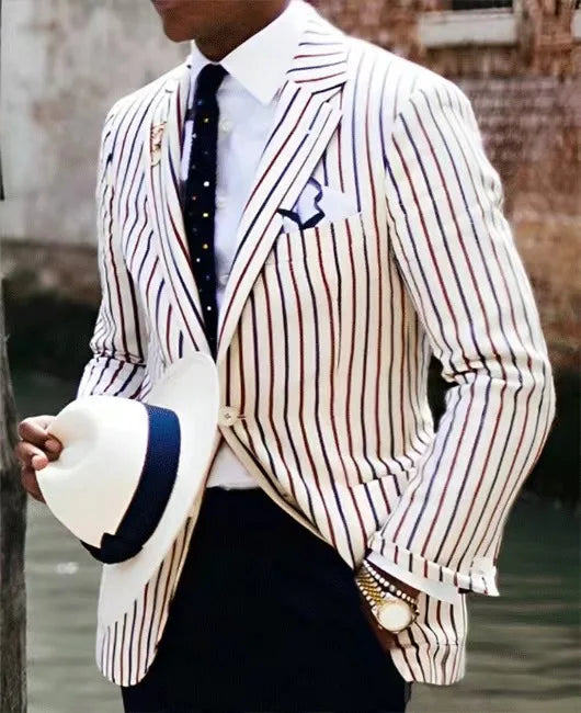 Men's Plaid Casual Blazer Grid Print