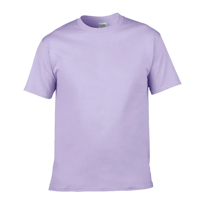 100% Cotton Men's T-Shirt O-Neck Solid Color