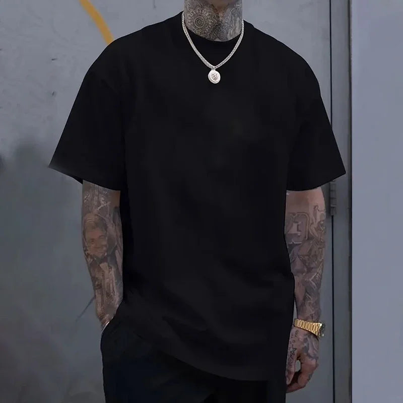 Cotton Hot Mens T-shirt Solid Color