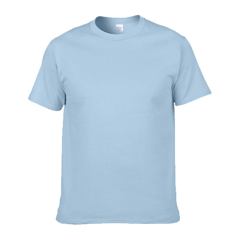 100% Cotton Men's T-Shirt O-Neck Solid Color