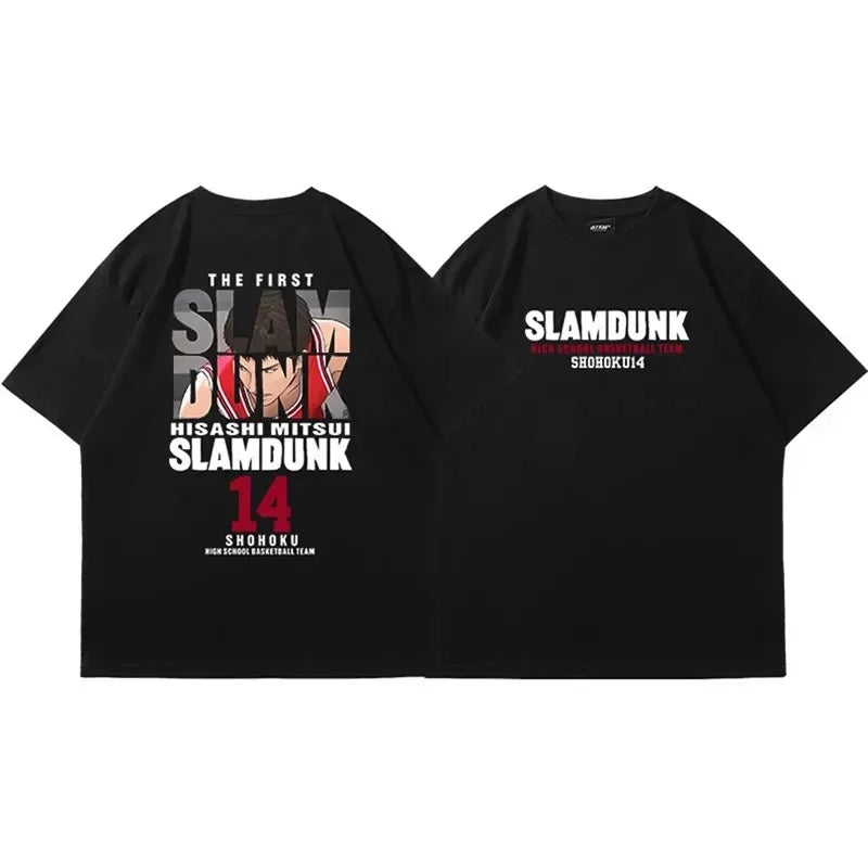 Men Anime Slam Dunk Print T-Shirt
