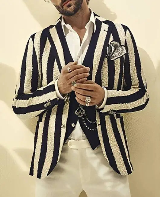 Men's Plaid Casual Blazer Grid Print