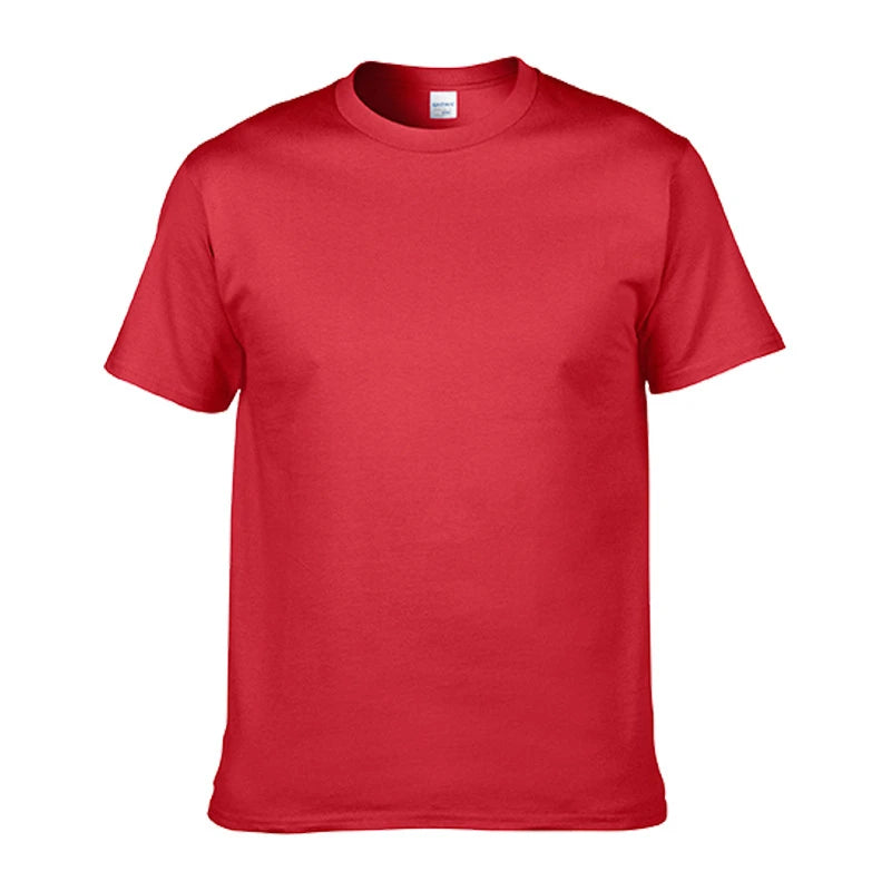 100% Cotton Men's T-Shirt O-Neck Solid Color