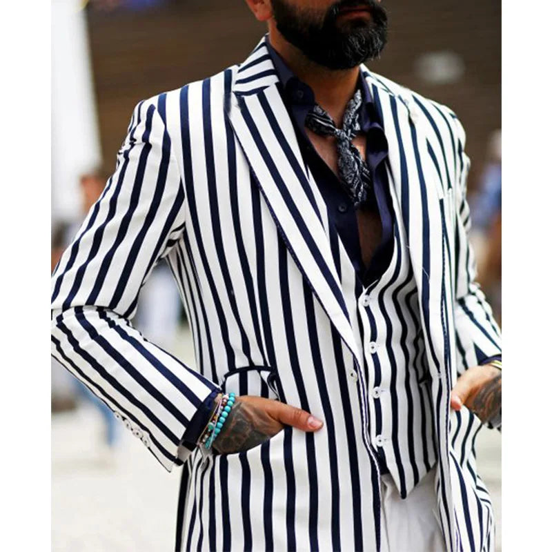 Men's Plaid Casual Blazer Grid Print