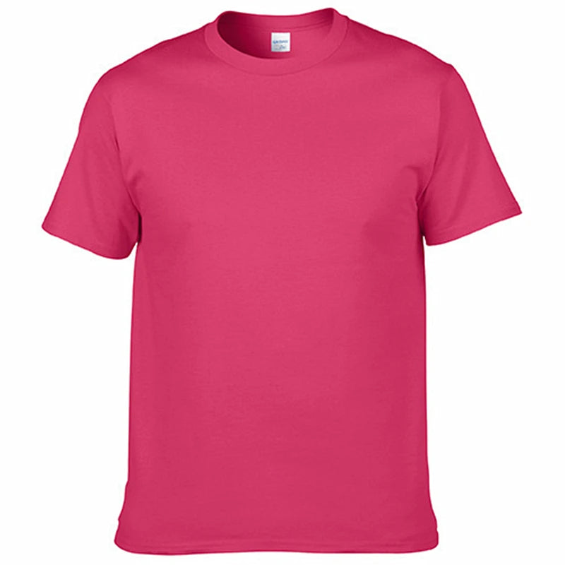 100% Cotton Men's T-Shirt O-Neck Solid Color