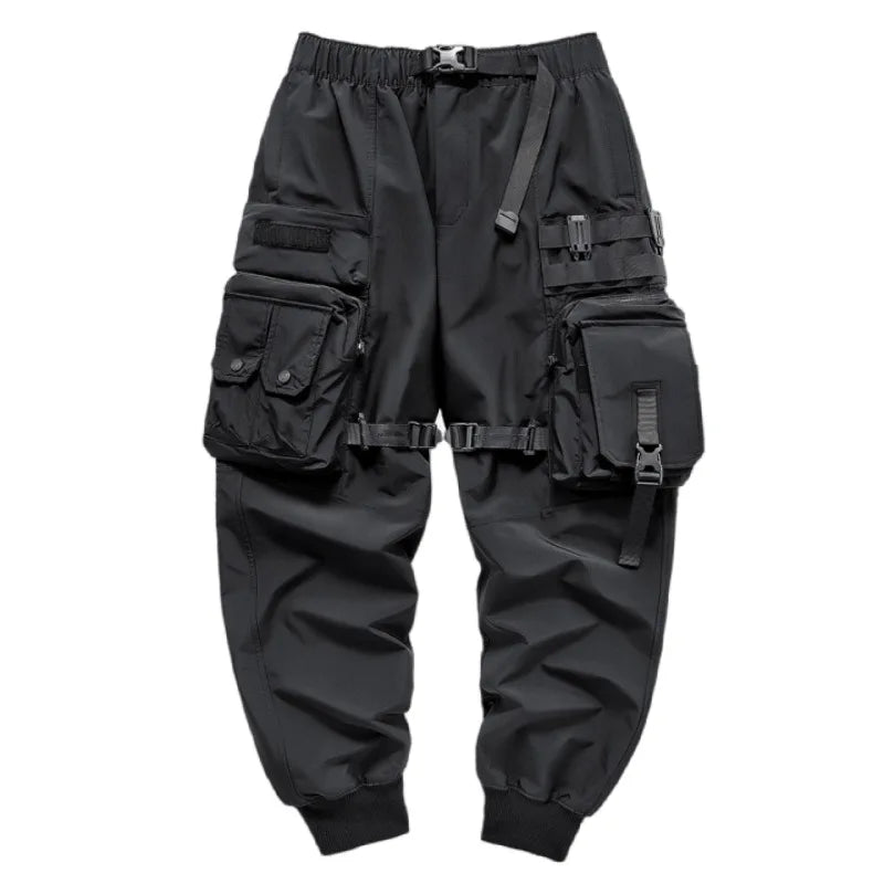Multi-pockets Ribbons Bandage Cargo Pants