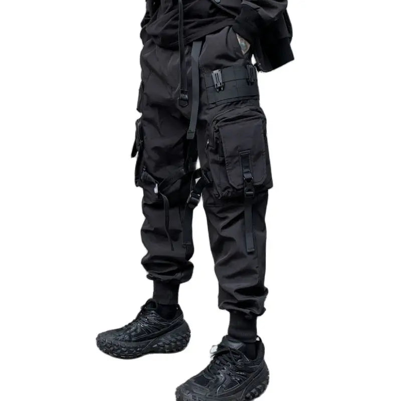 Multi-pockets Ribbons Bandage Cargo Pants