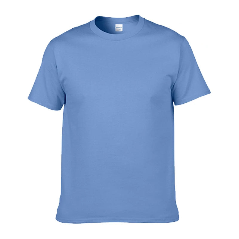 100% Cotton Men's T-Shirt O-Neck Solid Color