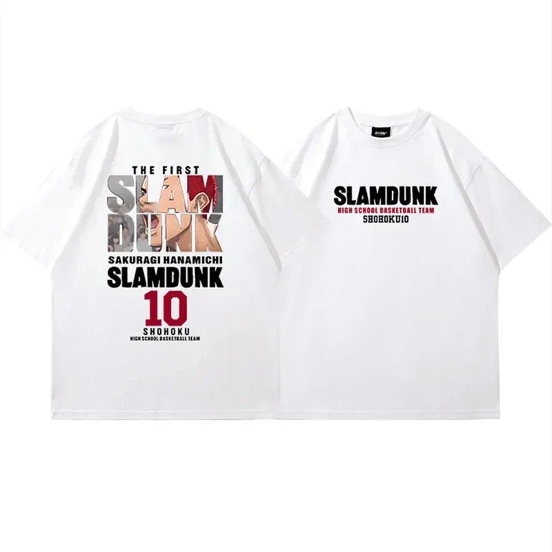 Men Anime Slam Dunk Print T-Shirt