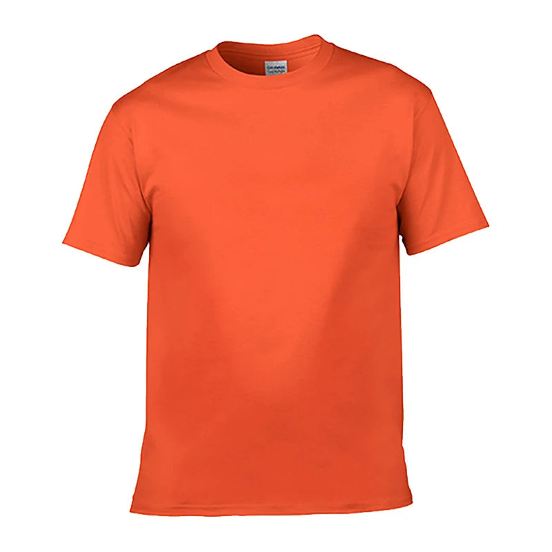 100% Cotton Men's T-Shirt O-Neck Solid Color