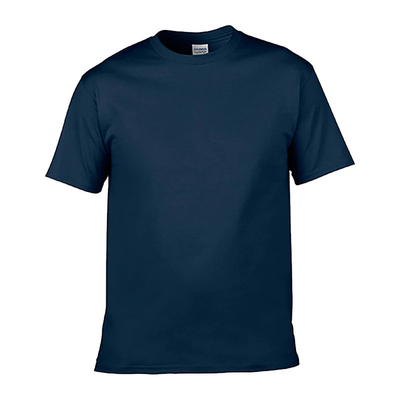 100% Cotton Men's T-Shirt O-Neck Solid Color