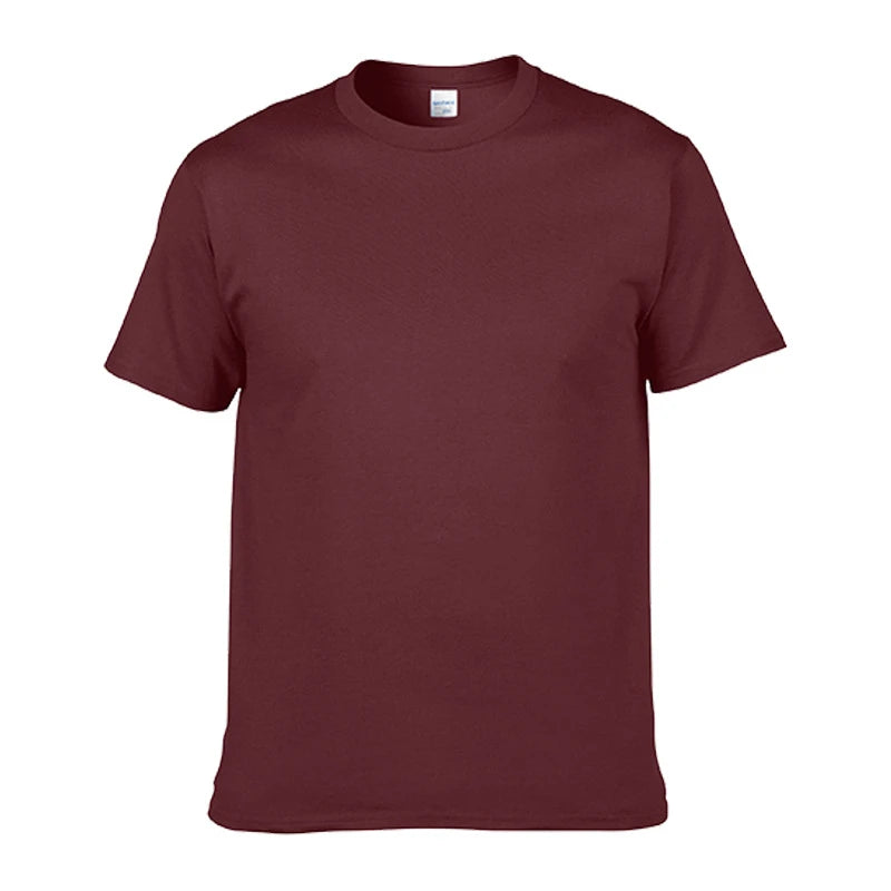 100% Cotton Men's T-Shirt O-Neck Solid Color