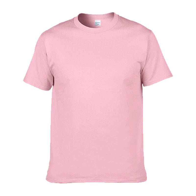 100% Cotton Men's T-Shirt O-Neck Solid Color