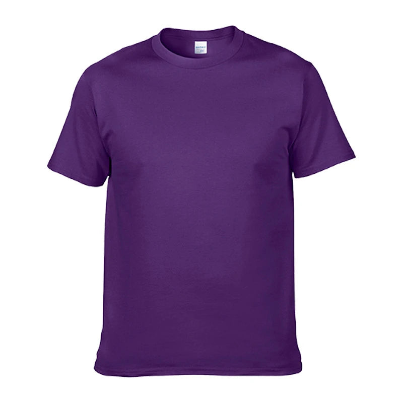 100% Cotton Men's T-Shirt O-Neck Solid Color