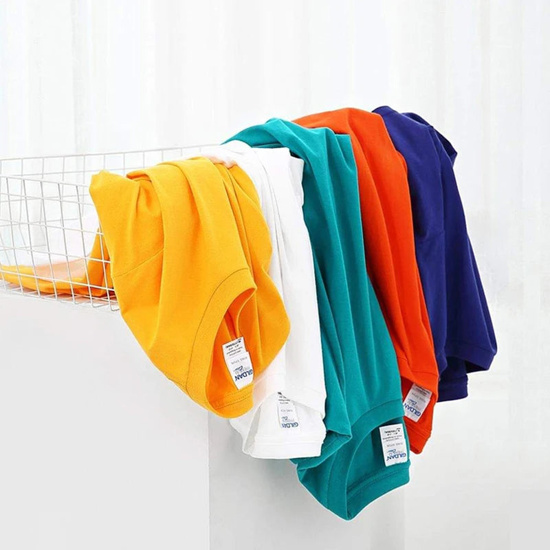 100% Cotton Men's T-Shirt O-Neck Solid Color