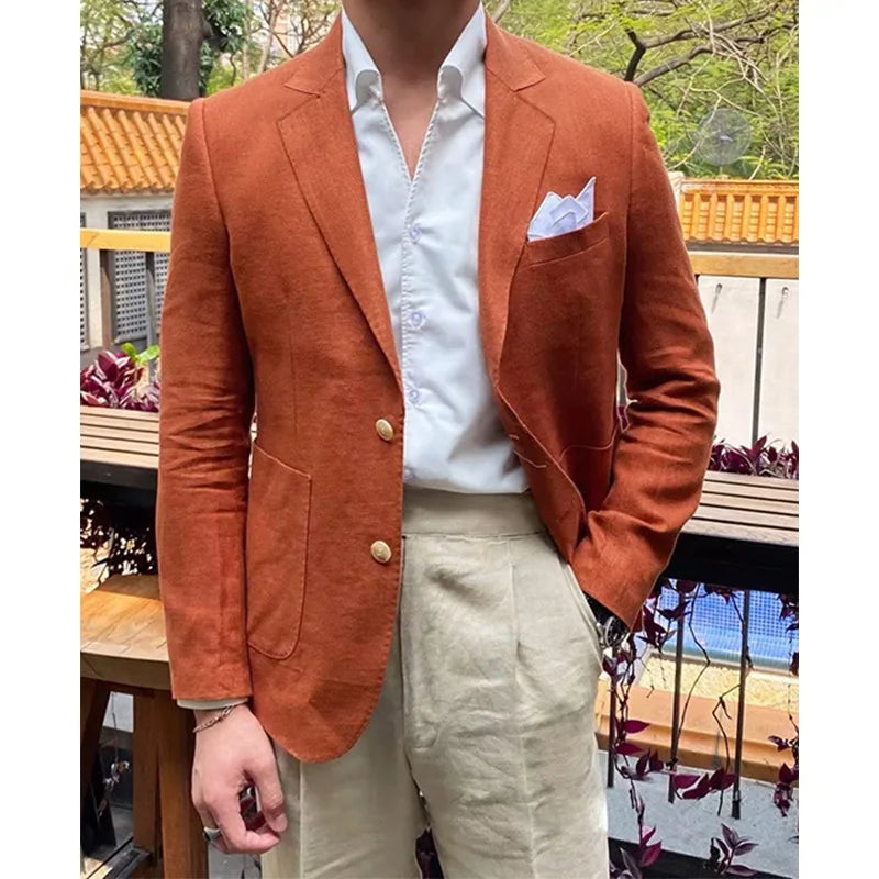 Men's Plaid Casual Blazer Grid Print